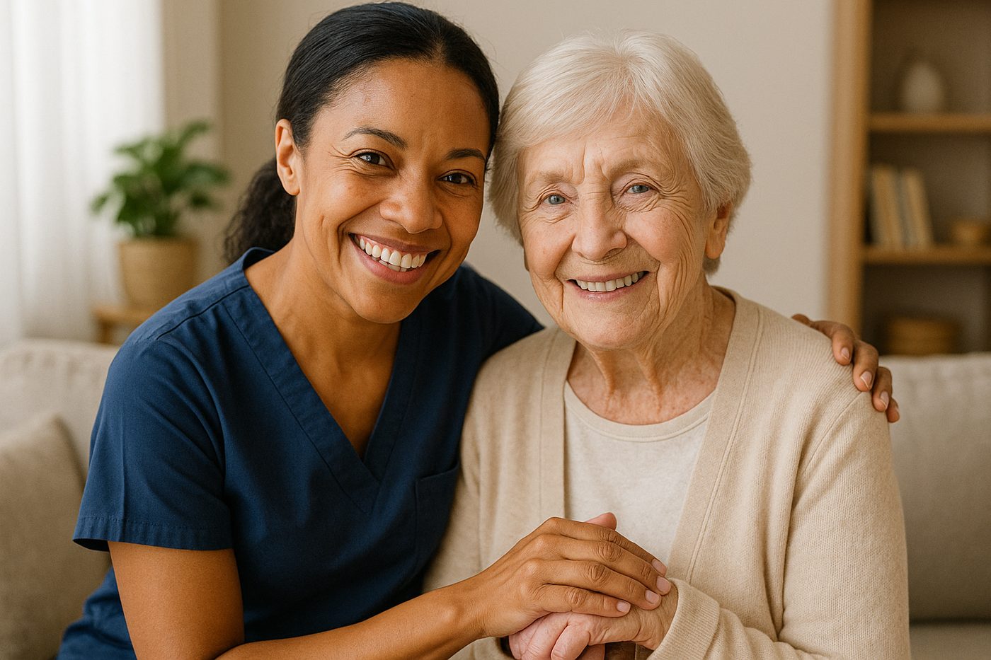 A caregiver providing compassionate care and support to a loved one.